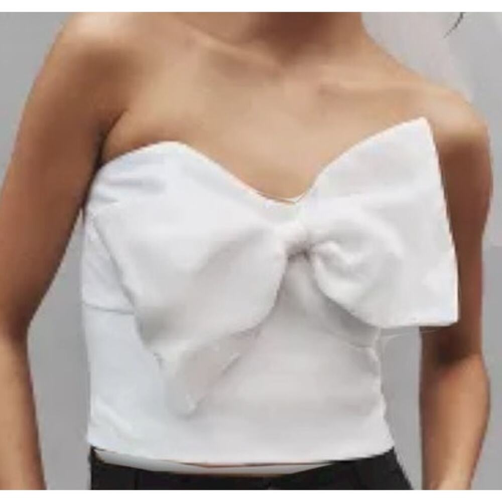 Hutch Reni Strapless Bow-Front Top‎ Women's XL Black Classic Contemporary